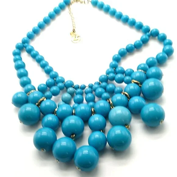 Erica Lyons Faux Turquoise Beaded Statement Necklace - Picture 2 of 12